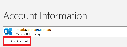 Outlook 365 Setup - Add Account