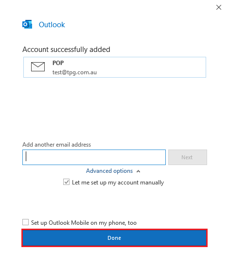 Outlook 365 Setup - Completed