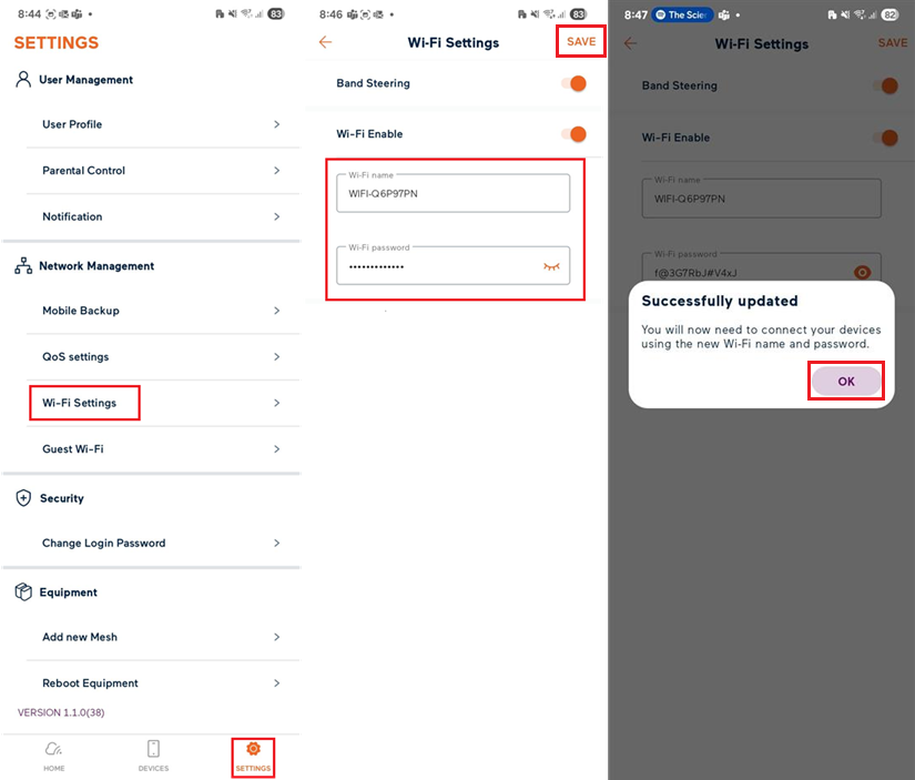 Wi-Fi Max 5G - Change Wi-Fi Password - App