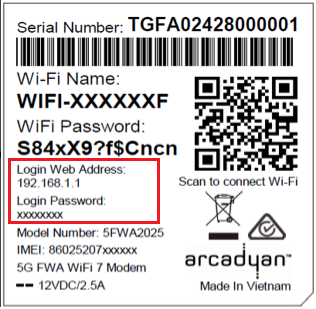 Wi-Fi Max 5G Barcode - Modem Login