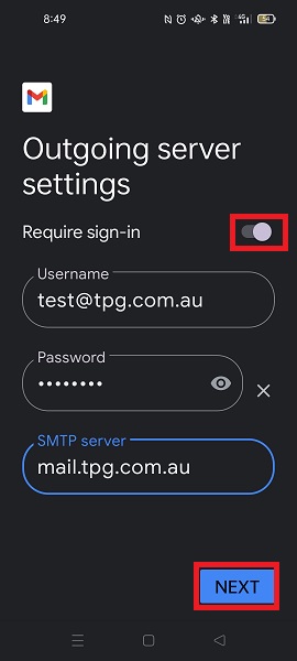 Gmail Outgoing Server