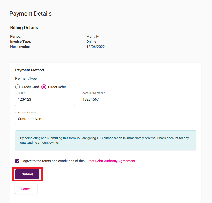 My Account - Add Payment