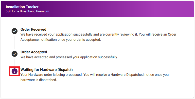 My Account Install Tracker - current status