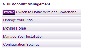 My Account Broadband Management