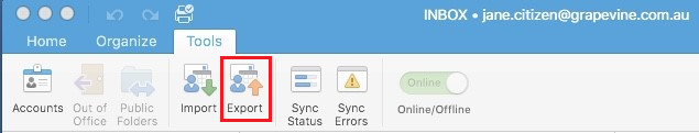 Outlook Mac Export
