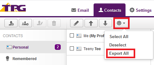 Post Office - Export Contacts