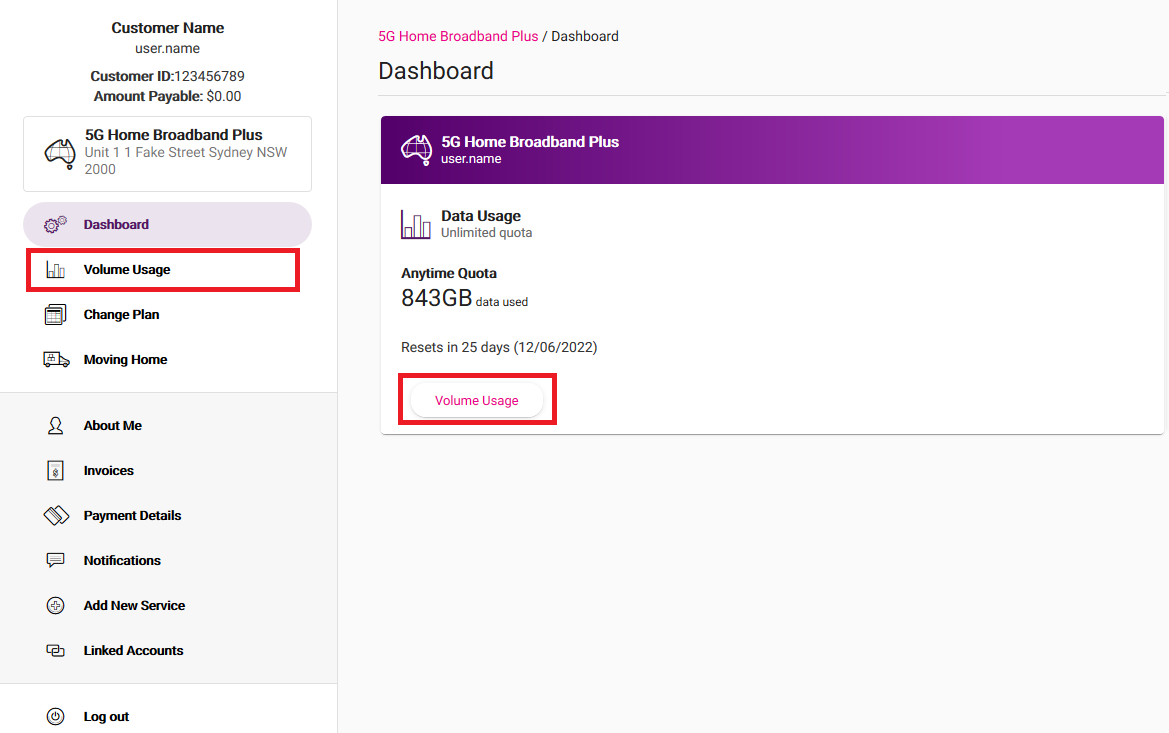 My Account Check Data Usage