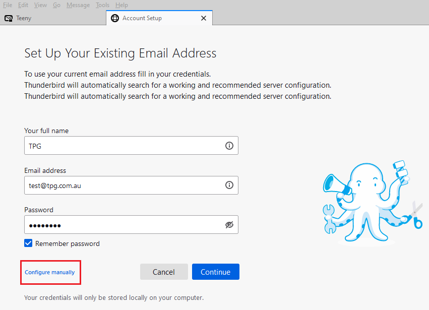 Thunderbird Account Setup