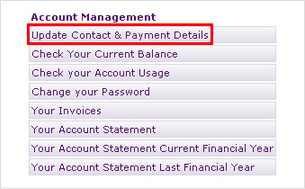 Update payment and contact details