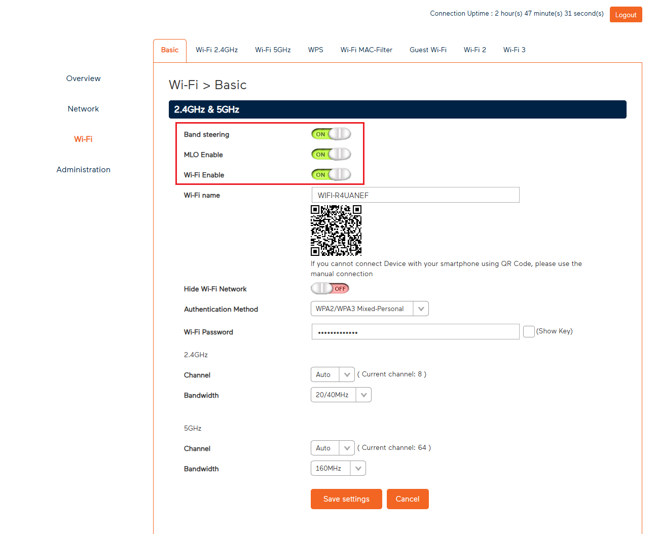 Screenshot Wi-Fi Max 5G - Basic Wi-Fi Settings