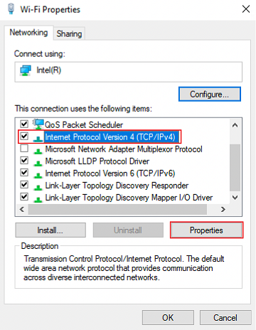 Win10 - Wifi Properties