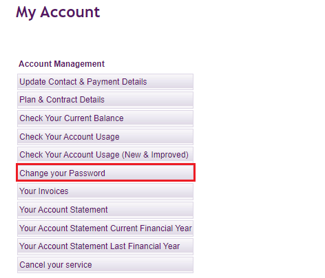 Change Password My Account