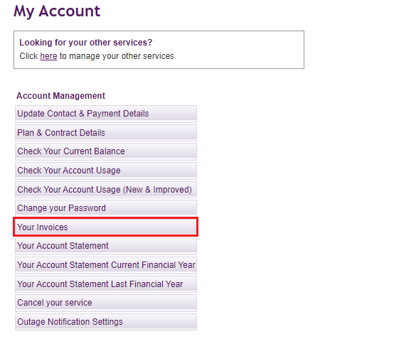 Download your invoice in My Account