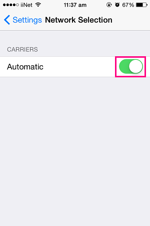 iPhon carrier selection 3
