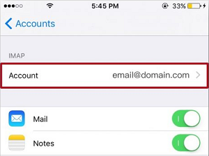iOS email settings 1
