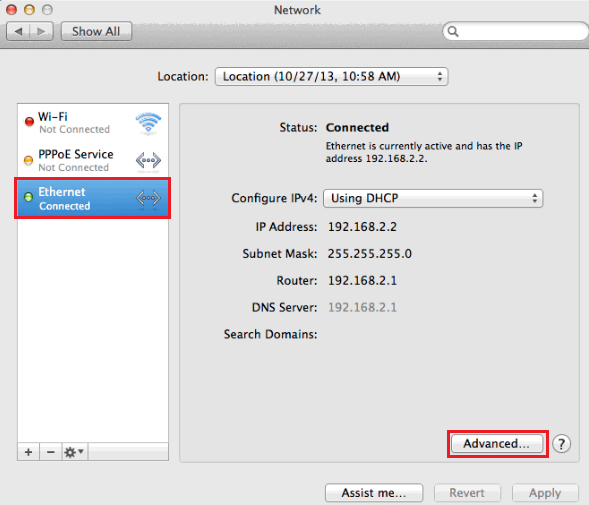 Mac manual DNS 1
