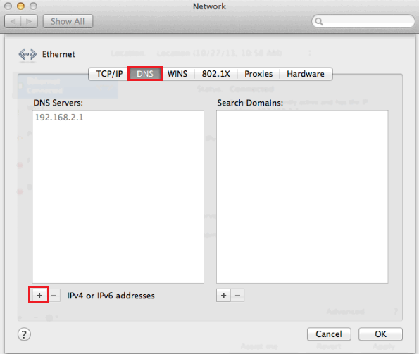 Mac manual DNS 1