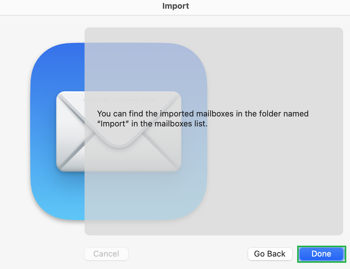 Macmail Import - Finish