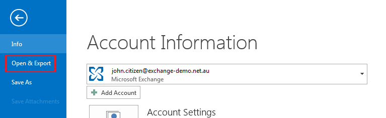 Outlook Open & Export