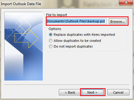 Outlook Find Data File