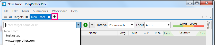 Windows PingPlotter ping test 1