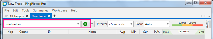 Windows PingPlotter ping test 2