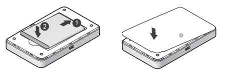Pocket Wi-FI 5 insert supplied battery then replace back cover and press down